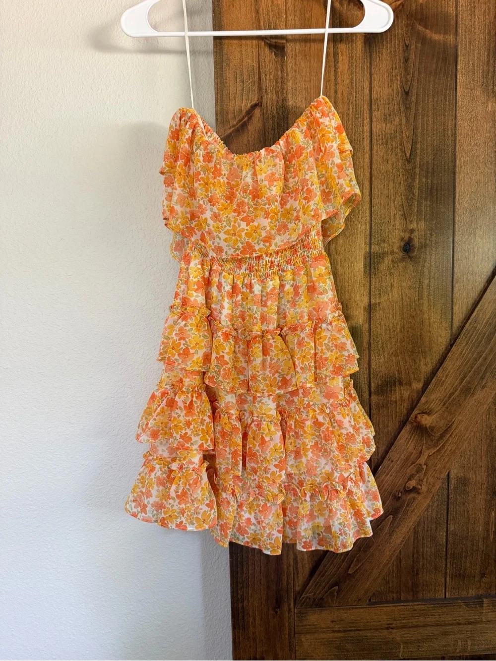 STATE Orange Floral Tiered Sundress for Girls
